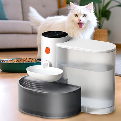 Vodolo Cat Water Fountain No Filter Needed,3.5L Large Filterless Automatic Smart Pet Water Fountain,Wireless Pet Gravity Water Dispenser for Dogs and Cats,Rechargeable Cat Intelligent Drinking Water