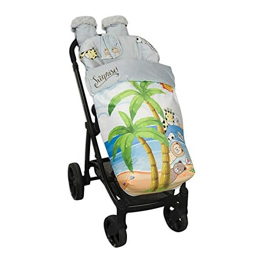 Saco de Bebé Universal Silla con Cubre Pies Polar, Desmontable con Cremalleras. Lavable a máquina. (Beach)