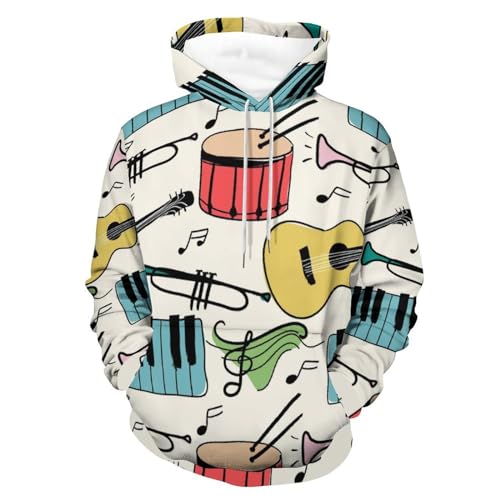Hoody sweat piano guitare manches longues confort UMENG