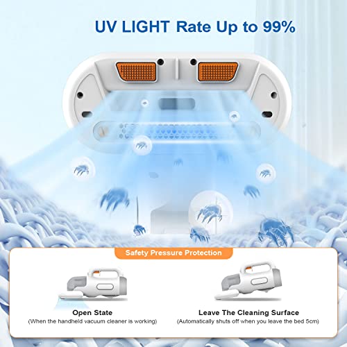 Swdk KC101S Portable Bed Vacuum Cleaner Cordless Rechargeable Professional Mattress Vacuum Cleaner Powerful Suction Handheld Deep Cleaner For Bed Sheet Carpet Fabric Sofa Vacuum Cleaning thumb #2