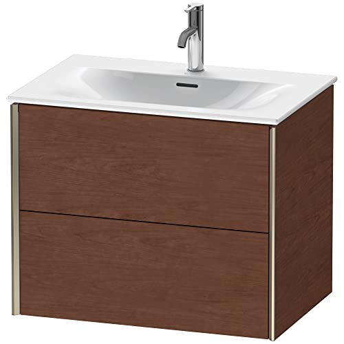 Durait XViu 4133 Mueble bajo encimera, 2 cajones, para Lavabo Viu 234473, 710x480 mm, Color: champán Mate/Nogal Americano