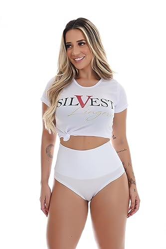 Kit com 4 Calcinhas Segura Cintura Cós Alto | Kit 4un. 5167 Cor:Sortida;Tamanho:M