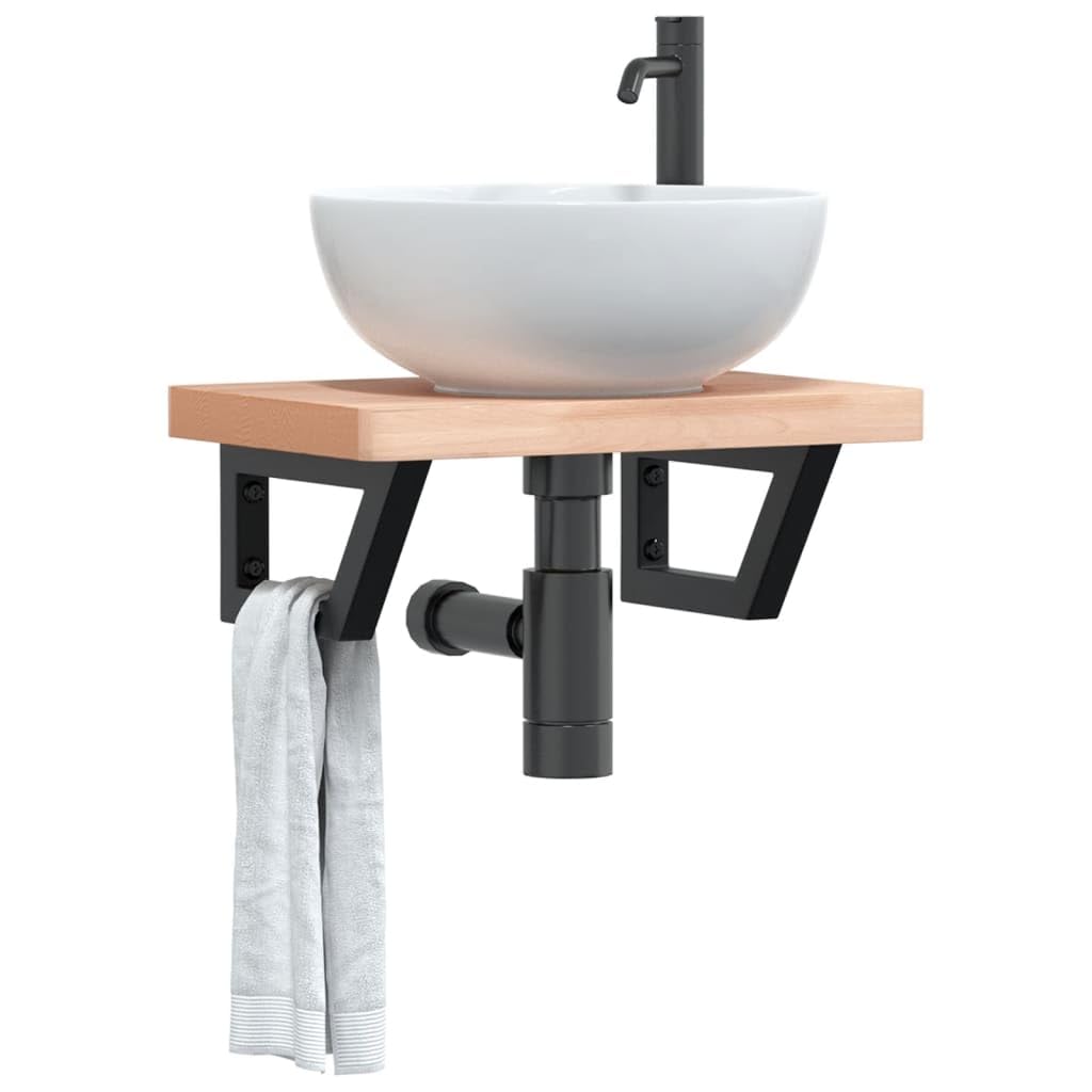 Soportes para lavabo, 2 unidades, acero trapezoidal, color negro, 15 x 30 cm, tubo de 3 x 3 cm, montaje en pared de 60 mm, soporte de soporte para placa de tocador, baño, gancho de pared
