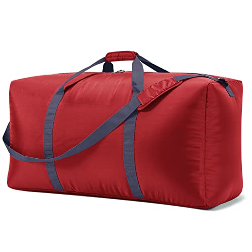 Extra Large Duffel Bag 32.5 inch 105L Lightweight Luggage for Travel Camping Storage-Red