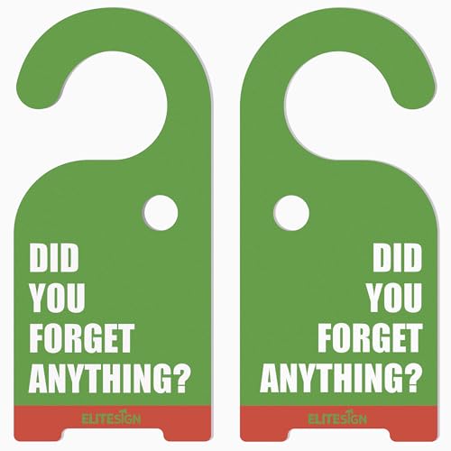 2 Pack "Did You Forget Anything?" Door Knob Reminder Sign,
