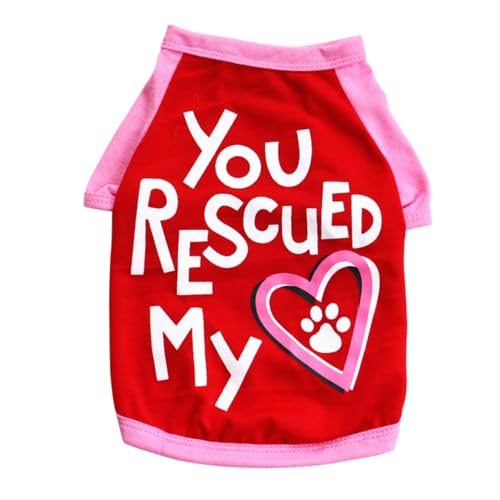 VICASKY Valentine’S Day Dog Clothes Blue Cotton Shirt for Puppy L Size Spring Summer Cool Pet Garment Fashion Dog Costume