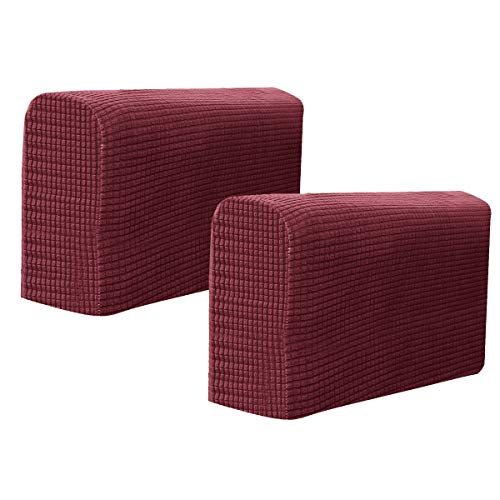 SEWACC Elastic Gloves 4 Pcs Sofa Armrest Covers Stretch Fabric Armchair Slipcovers Furniture Protector for Home and Office Use