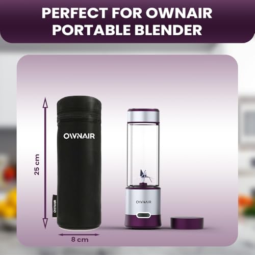 Image of OWNAIR Insulated Sleeve Portable Blender Bag | Durable | Sleek | Functional | for OWNAIR Blender | Blender Not Included | Black