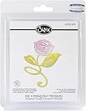 Tamaño de corte aproximado: 8,57x11,11 cm. Tamaño del troquel 11,43x13,34x0,32 cm., Troquel tipo Sizzlits, diseñado por SIZZIX para cortar fundamentalmente papel y cartulina, no es para materiales gruesos ya que la altura del troquel es de 0,32 mm., Compatible con Big Shot, Big Shot Pro y Vagabond.