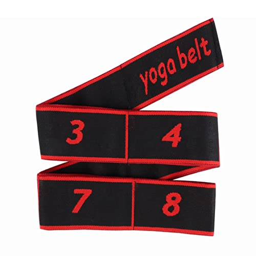 Bandas Elasticas Fitness, Gomas Elasticas Musculacion de 8 Niveles de Intensidad, Bandas Elasticas Resistencia para Pilates Yoga Latino Pilates Baile Fitness (Rojo)