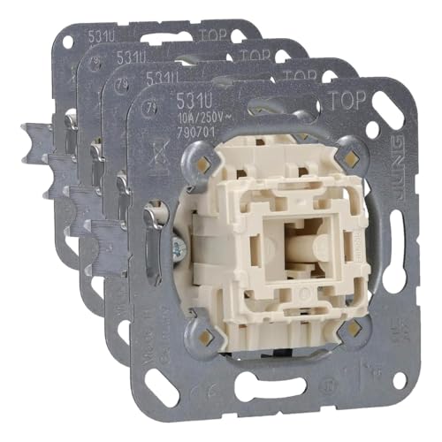 Jung 531U mécanisme bouton poussoir 10 AX lot de 4 pour remplacer vos interrupteurs défectueux