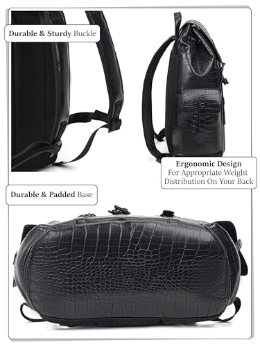 Image of FUR JADEN Vegan Leather Stylish 15.6 Inch Premium Laptop Backpack for Office & Travel