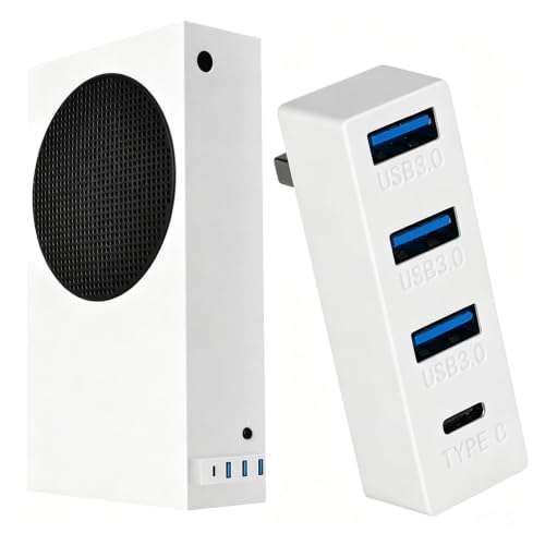 Image of JZW-Shop 4 Ports USB 3.0 Hub for Xbox Series S, 3 USB 3.0 and 1 Type C High Speed USB Hub Splitter Expansion Adapter Compatible with Xbox Series S Console