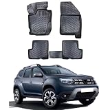 Custom Fit Car Floor Mats for Duster 2018-2022, 1st & 2nd Row All-Weather Rubber, Raised Edges, Non-Slip Base, Odorless, Easy to Clean Duster Floor Mats Car Floor Liners, Black