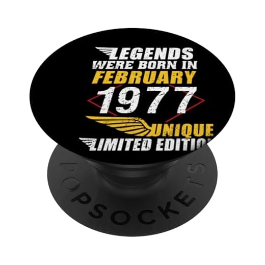 Cumpleaños Febrero 1977 Edición Limitada Regalo February PopSockets PopGrip Intercambiable