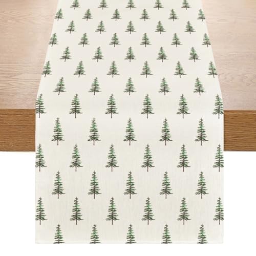 MorLuks Tischläufer Weihnachtsbaum, Tischläufer Weihnachten Grün...