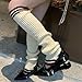 Striped Leg Warmers, Acrylic Knit, College Style Footless Socks, Y2K Fashion Accessories, All Season (s)