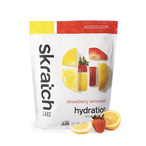 SKRATCH LABS Sport Hydration Drink Mix | Hidratos de Carbono, Electrólitos en polvo | 1320g | Fresa + Limón | Resistencia, entrenamiento, competición | Sin gluten, vegano