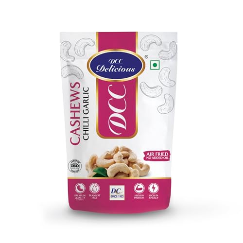 Image of DCC DELICIOUS Roasted Cashews (Chilly Garlic), 80Grams | Dry Roasted | Air Fried