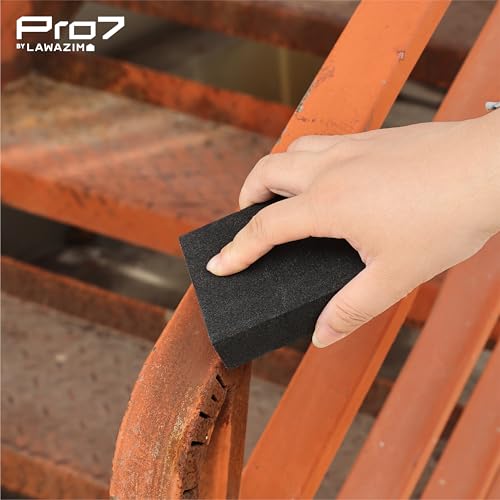 Lawazim Pro7 Sanding Sponge Blocks - 4 Piece 40-100 Grit - Washable Sanding Pads with Extra Coarse to Medium Grits -Ideal for Wet & Dry Use on Wood, Paint, Metal, Drywall, Rust, Tools, & Auto Projects