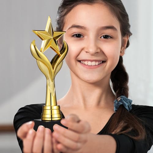 HANABASS Gold Star Award Trophy with Base, 3.9 x 3.1 x 11.3 Inch, Competition Trophy Cup for Sports, Academic, and Corporate Events - Thumbnail 7