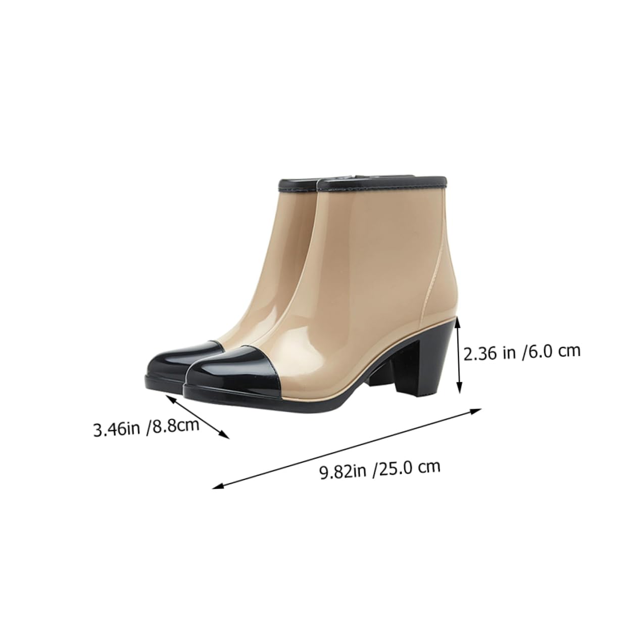 botas de agua de mujer botines para mujer elegantes zapatos impermeables lluvia de moda escarpines mujeres waterproof shoes botas de lluvia para mujer zapatos de lluvia Black
