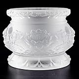 Qinlang Small White Glass Buddha Incense Burner Bowl, Buddhist Suppliers, 4.3 Inches