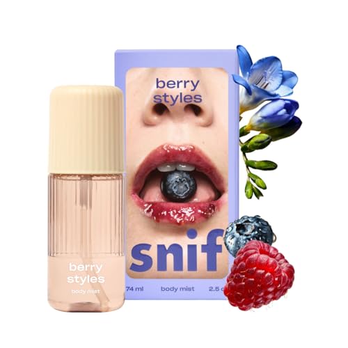 Snif Berry Styles Body Mist 2.5oz, Fruity Gourmand Fragrance Mist for Body & Hair, Blueberry, Raspberry & Vanilla, Clean, Vegan, Cruelty Free