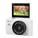 Tosuny Fotocamera Digitale 4K, Fotocamera Mirrorless WiFi HD da 64 MP con Schermo Ribaltabile a 180° da 3', Zoom Digitale 18X, Messa a Fuoco Automatica, Anti-Vibrazione, Fotocamere per (White)