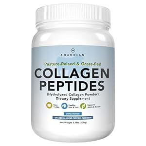 AMANDEAN Collagen Peptides Powder (17.6oz) | Grass-Fed Type 1 & 3 | Keto Friendly Protein | Unflavored, Odorless, Cold Water Soluble | Hydrolyzed Gelatin | Promotes Healthy Joints, Skin, Hair, Nails