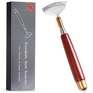 Aznrszy Ausziehbarer Rückenkratzer mit Massagerolle