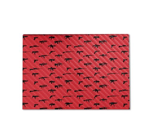 Image of Carbon Fiber Gaming Skin Compatible with HP Envy x360 16 inch (2023) - Guns - Premium 3M Vinyl Protective Wrap Decal Cover - Easy to Apply | Crafted in The USA by MightySkins