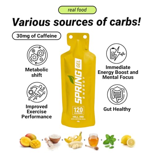 Image of Spring Energy - Hill Aid - Mango Mint Energy Gel with 30 mg of Caffeine 120 Kcal