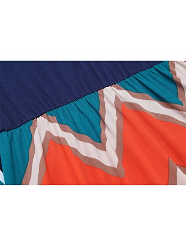 Sherosa Women's Sleeveless Aztec Print Summer Beach Dress Casual Maxi Long Dresses (Xl, Navy Blue) #TOP5