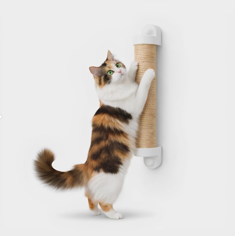 Grattoir a chat reutilisable avec ventouses tapis de griffes blanc rechargeable