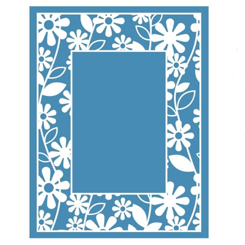 MANGOUSONG Screen Printing Kit,21.59x27.94cm Flower Frame Reusable Self- Adhesive Silk Screen Stencils Silkscreen Printing Home Decoration Craft