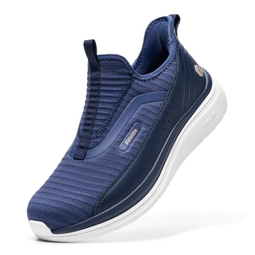 Image of FitVille Men's Extra Wide Slip on Walking Shoes with Arch Support Men Slip on Sneakers for Foot Pain Relief-Stepease V2