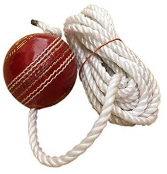 Qodel Right Choice Cricket Practice Ball with Rope, Leather Training Ball, Red-picture-28