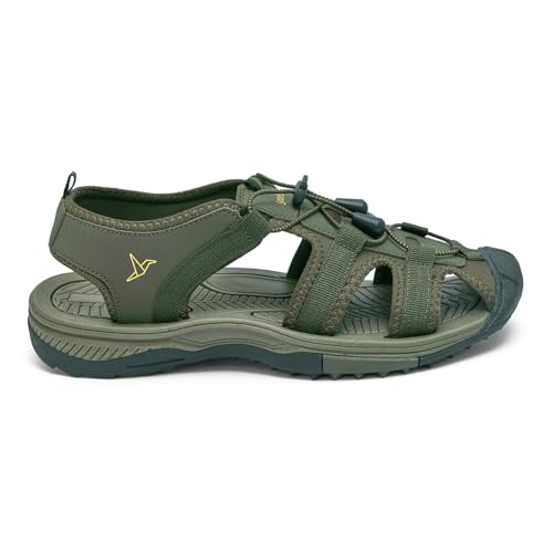 Image of YOHO Men Sports Sandals TrailEazy | Thick EVA Molded Sole for Shock Absorption, Adjustable Laces, Comfortable & Lightweight Floaters | Outdoor Casual Wear Footwear