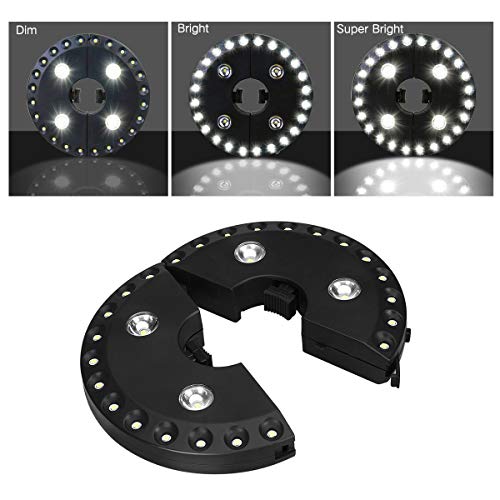 Latme Patio Umbrella Light 3 Brightness Modes Cordless-4 X Aa Battery Operated,Umbrella Pole Light Camping Tents Or Indoor Use #TOP2