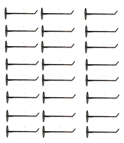 Image of Q1 Beads 24 Pcs. 8 inch Steel Wall Mount Display Hook Pure SS Rod Display Hooks for Mobile Shop /Showroom /Boutique /Supermarket- Heavy Duty with Hardware Fittings(8 Inches,24 Pcs)