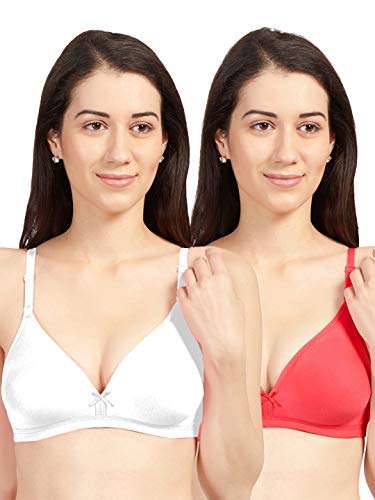 Image of SONARI Omania Womens Non-Padded Cotton Polyester Bras - Solid, Non-Wired, Medium Coverage, Hand Washable (Pack of 2)