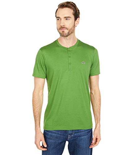 Lacoste Men's Henley Neck Pima Cotton Jersey T-Shirt, Lemon Balm, XX-Large