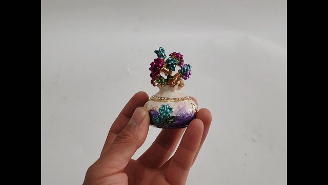 SEVENBEES Hand Painted Rose Flower Figurine Jewelry  on Amazon Live