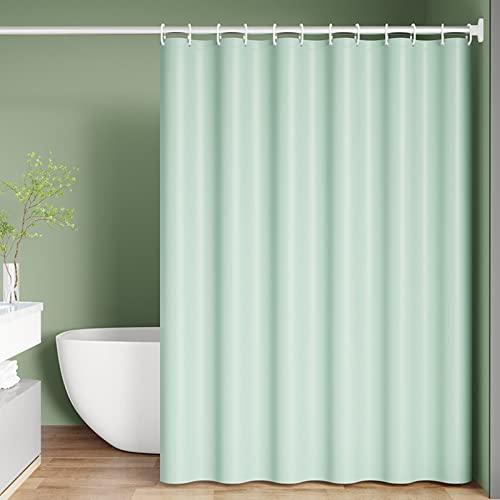 KnSam Rideau Douche, Vert Clair, 120x180cm, Simple Moderne, PEVA, Rideau Salle de Bain Imperméable avec Anneaux