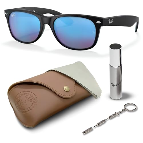 Image of Ray-Ban RB2132 NEW WAYFARER FLASH Square Shaped Sunglasses for Men & Women with Official RAYBAN Eyewear Kit