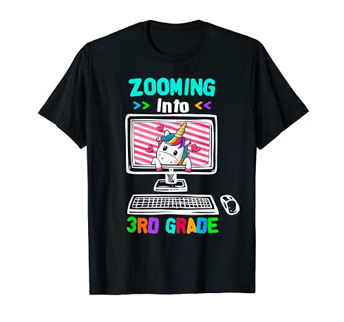 Unicornio Virtual Volver a la Escuela Zoom En 3er Grado Camiseta