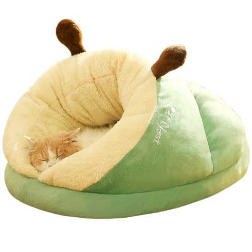 YAKINO 猫用ハウス 犬 ベッド 冬 クッション 猫用こたつ コタツ 布団 猫の家 キャットタワー・ベッド・マット かわいいスリッパの形 ペット用品 (グリーン,S)