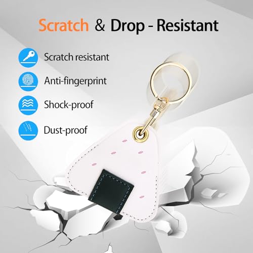 Image of Leather Keychain Case Holder Compatible with Apple AirTag, GPS Airtag Keychain Finder Tracker with Key Ring, Anti-Scratch Protective Air Tag Cover | Leather