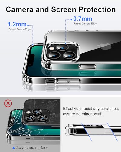 Image of HOOMIL Case for iPhone 13 Pro 6.1-Inch, Non-Yellowing, Drop Protection, Anti-Scratch Transparent Hard Back Phone Cover - Black